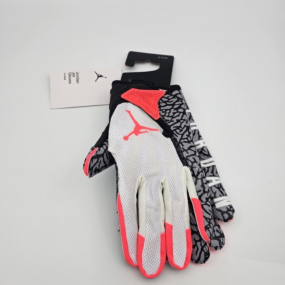 Nike Air Jordan Vapor Jet 7.0 Football Gloves Men's White Infrared Men's Size L